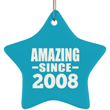 16th Birthday Amazing Since 2008 - Star Ornament
