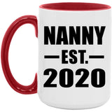 Nanny Established EST. 2020 - 15oz Accent Mug Red