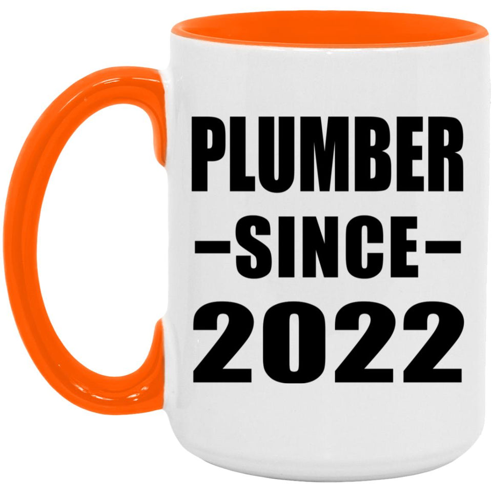 Plumber Since 2022 - 15oz Accent Mug Orange
