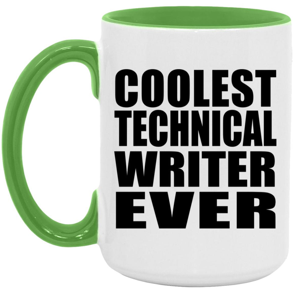 Coolest Technical Writer Ever - 15oz Accent Mug Green