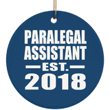 Paralegal Assistant Established EST. 2018 - Circle Ornament