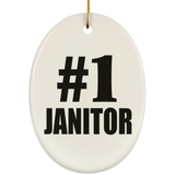 Number One #1 Janitor - Oval Ornament