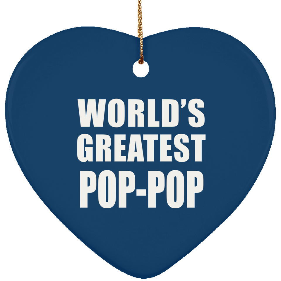 World's Greatest Pop-Pop - Heart Ornament