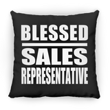 Blessed Sales Representative - Throw Pillow Black