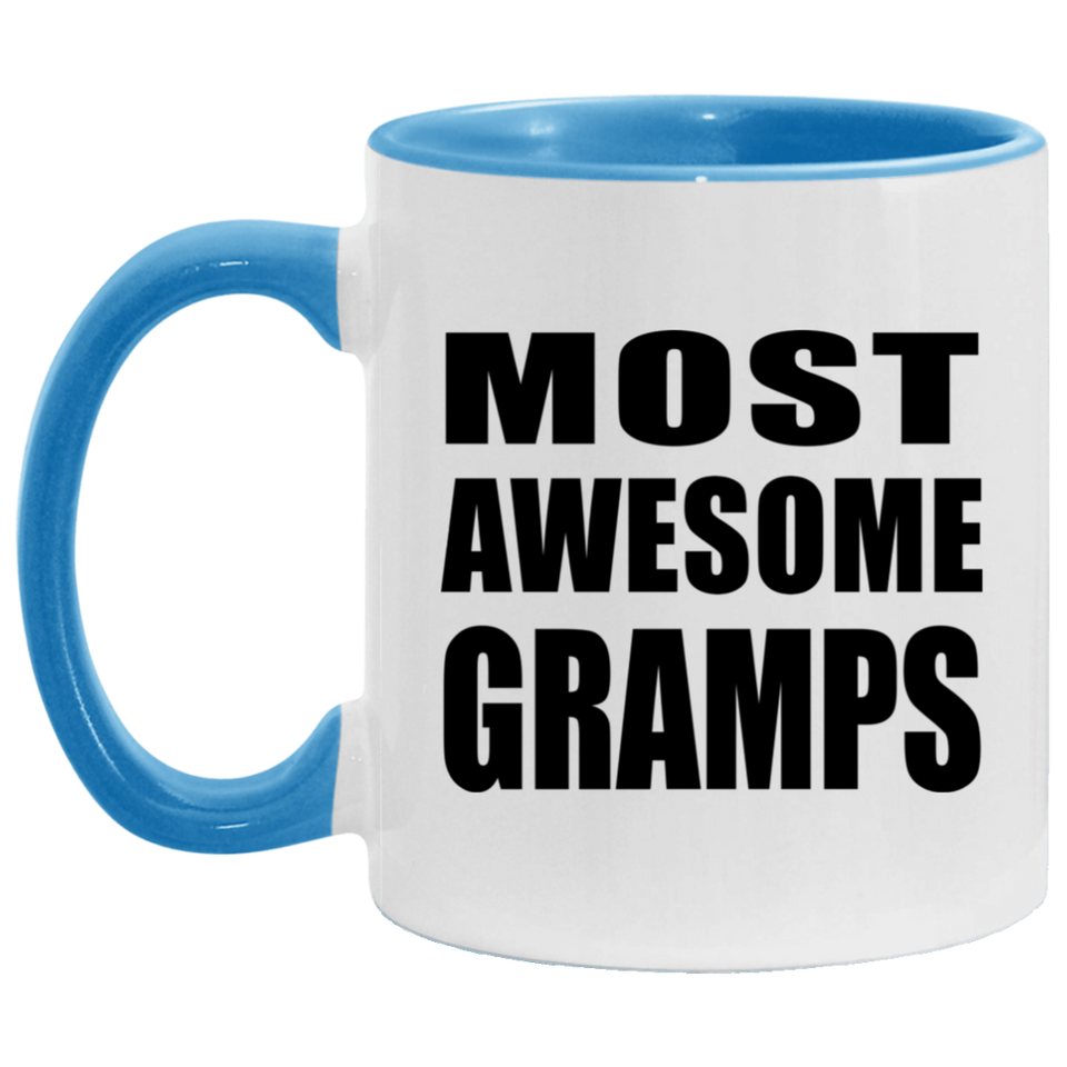 Most Awesome Gramps - 11oz Accent Mug Blue