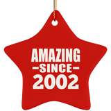 22nd Birthday Amazing Since 2002 - Star Ornament