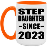 Step Daughter Since 2023 - 15oz Accent Mug Orange