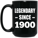 124th Birthday Legendary Since 1900 - 15oz Coffee Mug Black