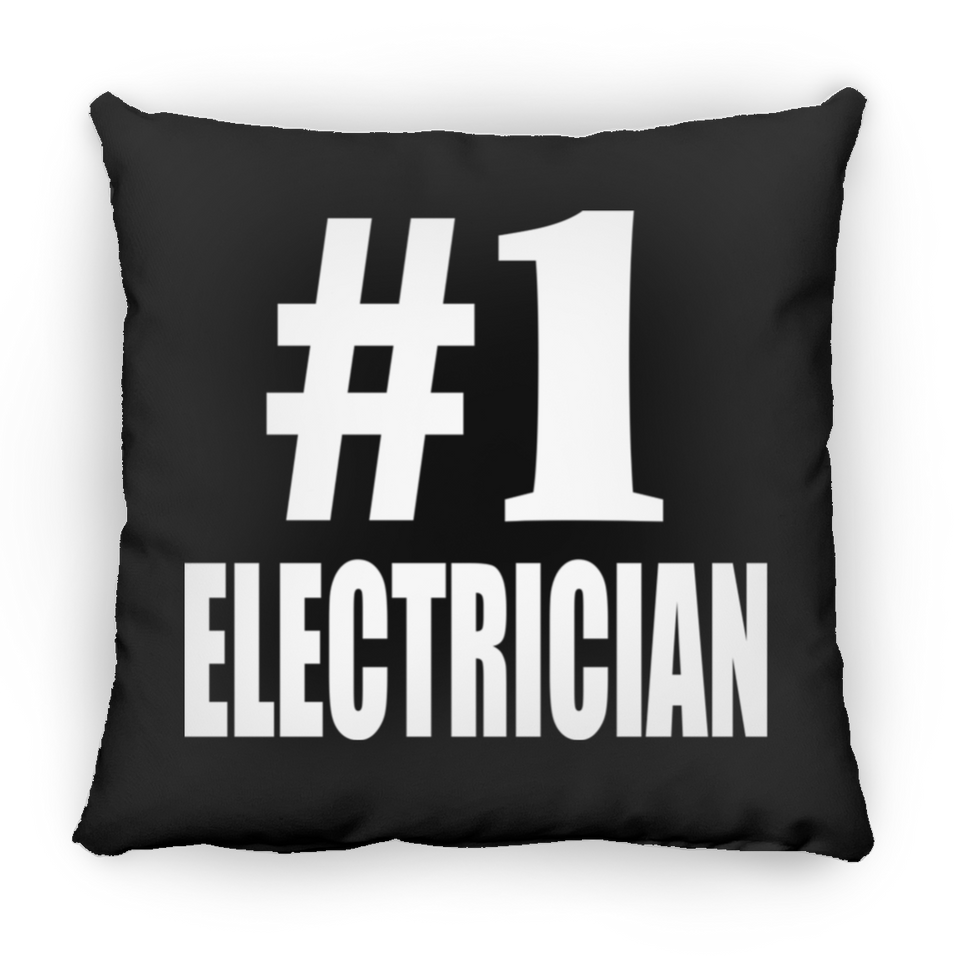 Number One #1 Electrician - Throw Pillow Black