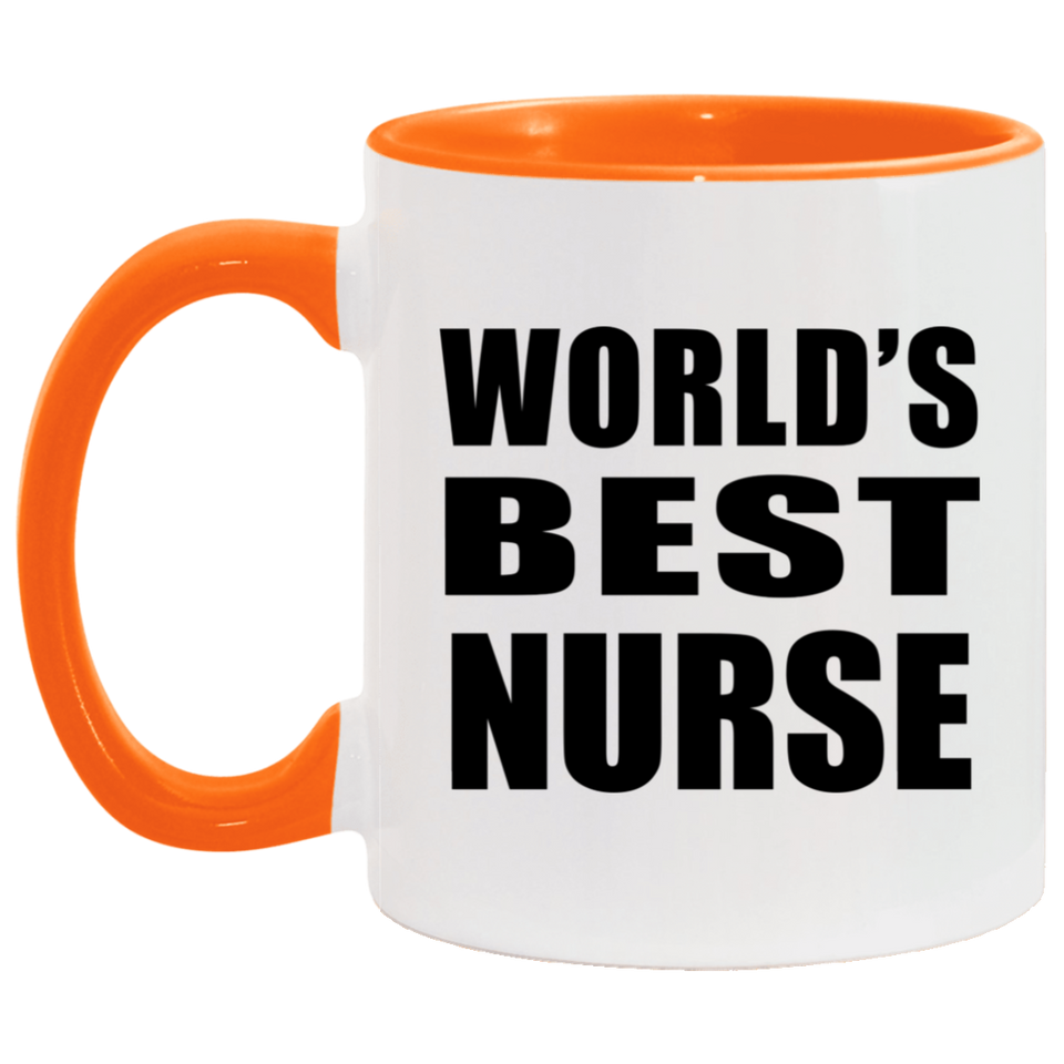 World's Best Nurse - 11oz Accent Mug Orange