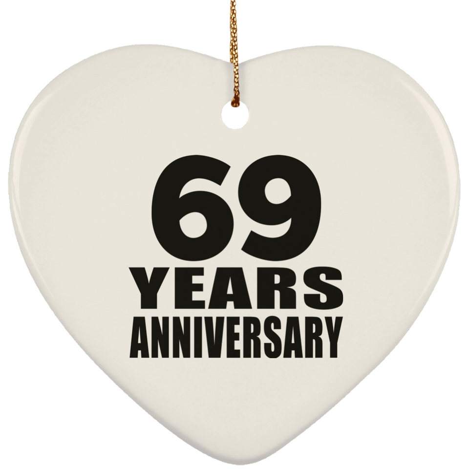 69th Anniversary 69 Years - Heart Ornament