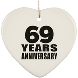 69th Anniversary 69 Years - Heart Ornament