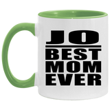 Jo Best Mom Ever - 11oz Accent Mug Green