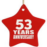 53rd Anniversary 53 Years - Star Ornament
