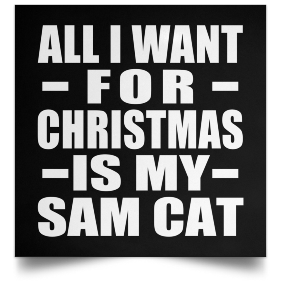 All I Want For Christmas Is My Sam Cat - Poster Square