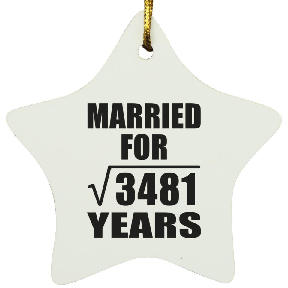 59th Anniversary Married For Square Root of 3481 Years - Star Ornament