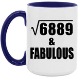 83rd Birthday Square Root of 6889 & Fabulous - 15oz Accent Mug Purple