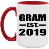 Gram Established EST. 2019 - 15oz Accent Mug Red