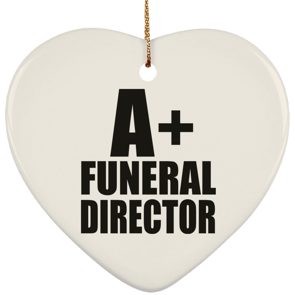 A+ Funeral Director - Heart Ornament