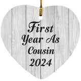 First Year As Cousin 2024 - Heart Ornament F