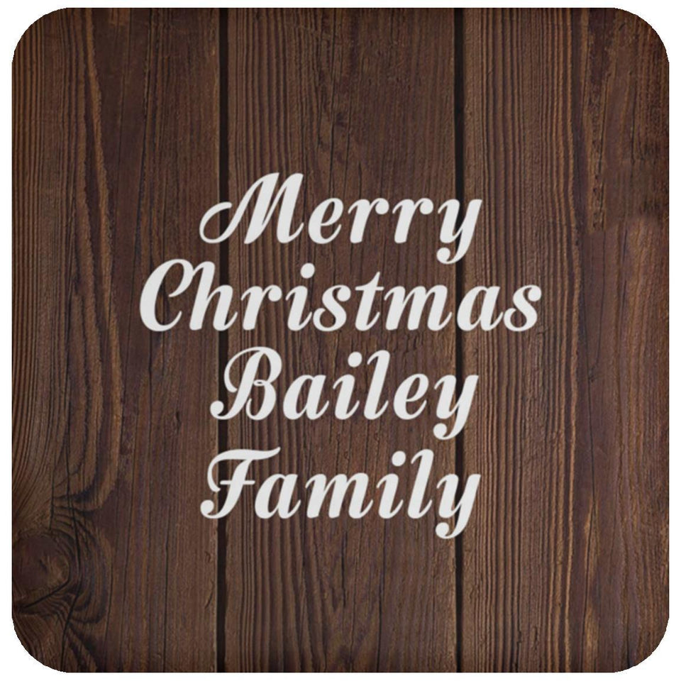 Merry Christmas Bailey Family - Drink Coaster D