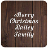 Merry Christmas Bailey Family - Drink Coaster D