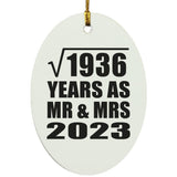 44th Anniversary Square Root of 1936 Years As Mr & Mrs 2023 - Oval Ornament
