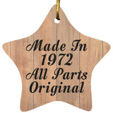52nd Birthday Made In 1972 All Parts Original - Star Ornament C
