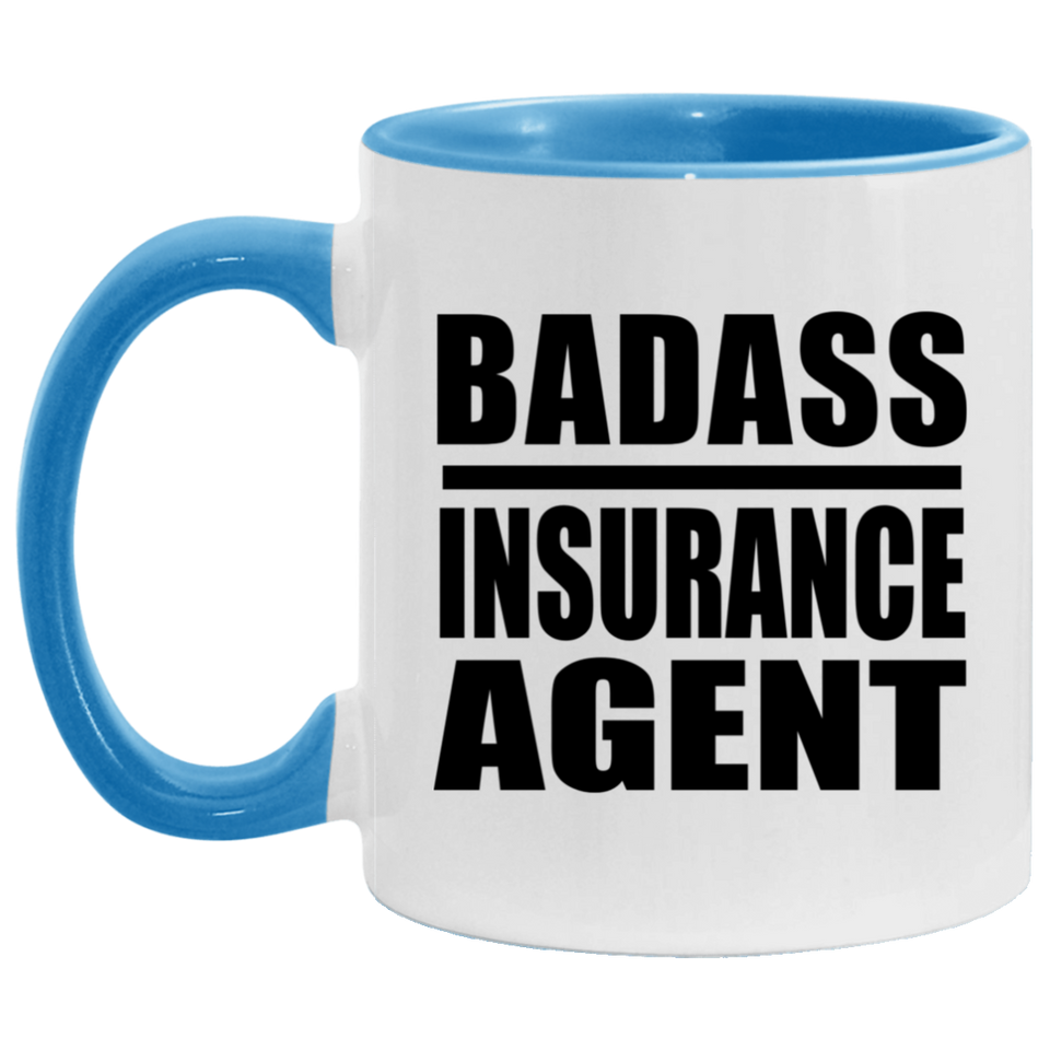 Badass Insurance Agent - 11oz Accent Mug Blue