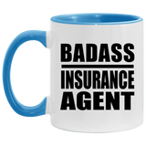 Badass Insurance Agent - 11oz Accent Mug Blue