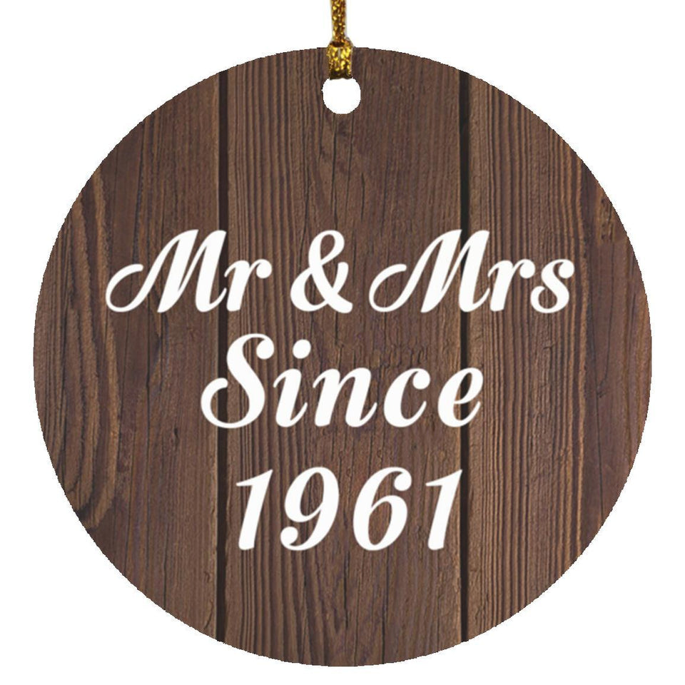 63rd Anniversary Mr & Mrs Since 1961 - Circle Ornament D