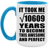 103rd Birthday Took Square Root of 10609 Years To Awesome - 15oz Accent Mug Blue