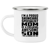 Proud Skincare Specialist Mom Of Awesome Son - 12oz Camping Mug