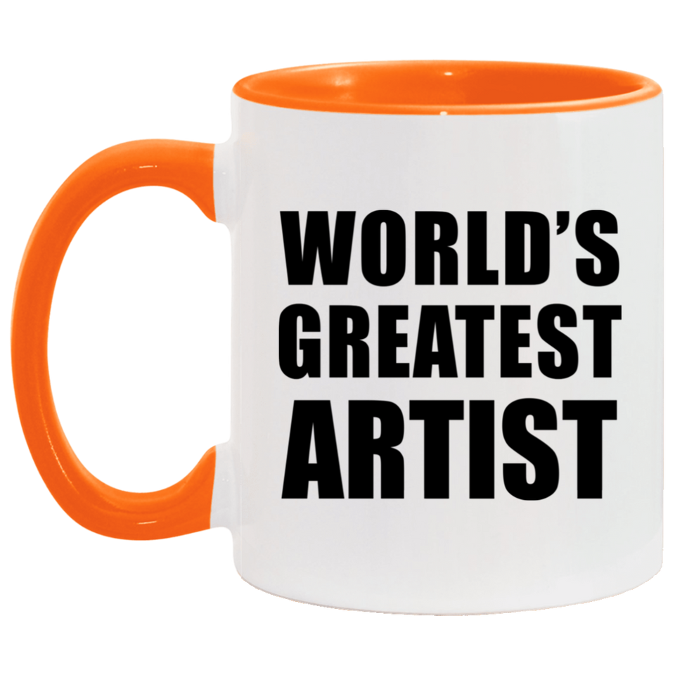 World's Greatest Artist - 11oz Accent Mug Orange