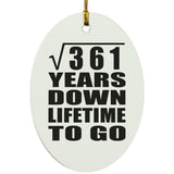 19th Anniversary Square Root of 361 Years Lifetime To Go - Oval Ornament
