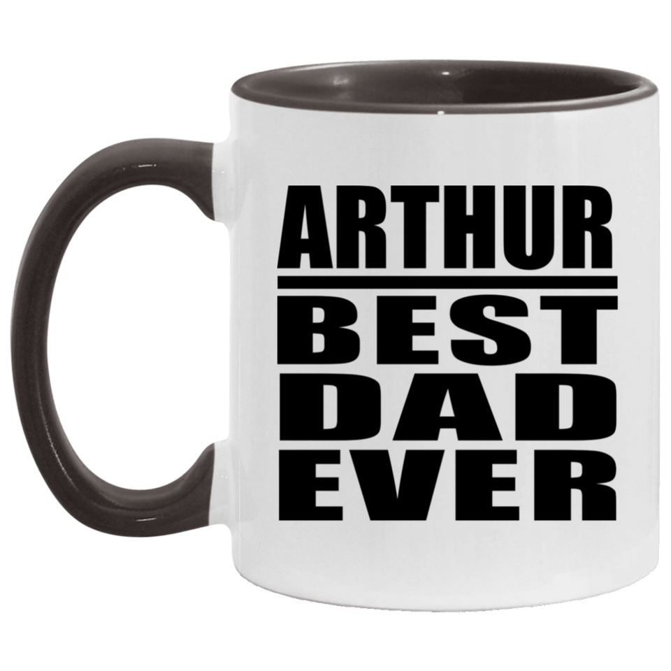 Arthur Best Dad Ever - 11oz Accent Mug Black
