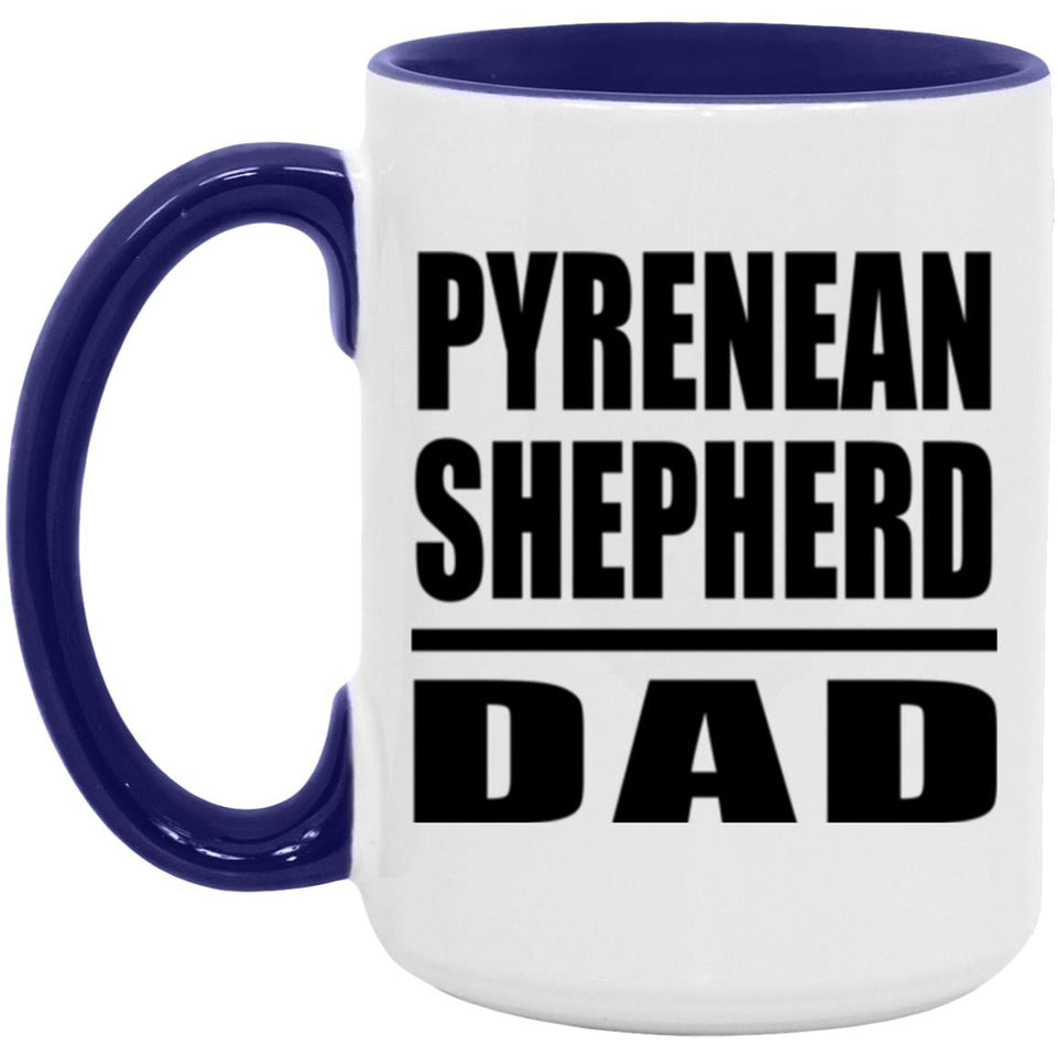 Pyrenean Shepherd Dad - 15oz Accent Mug Purple
