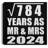 28th Anniversary Square Root of 784 Years As Mr & Mrs 2024 - Canvas Square