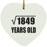 43rd Birthday Square Root of 1849 Years Old - Heart Ornament