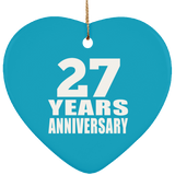27th Anniversary 27 Years - Heart Ornament