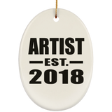 Artist Established EST. 2018 - Oval Ornament