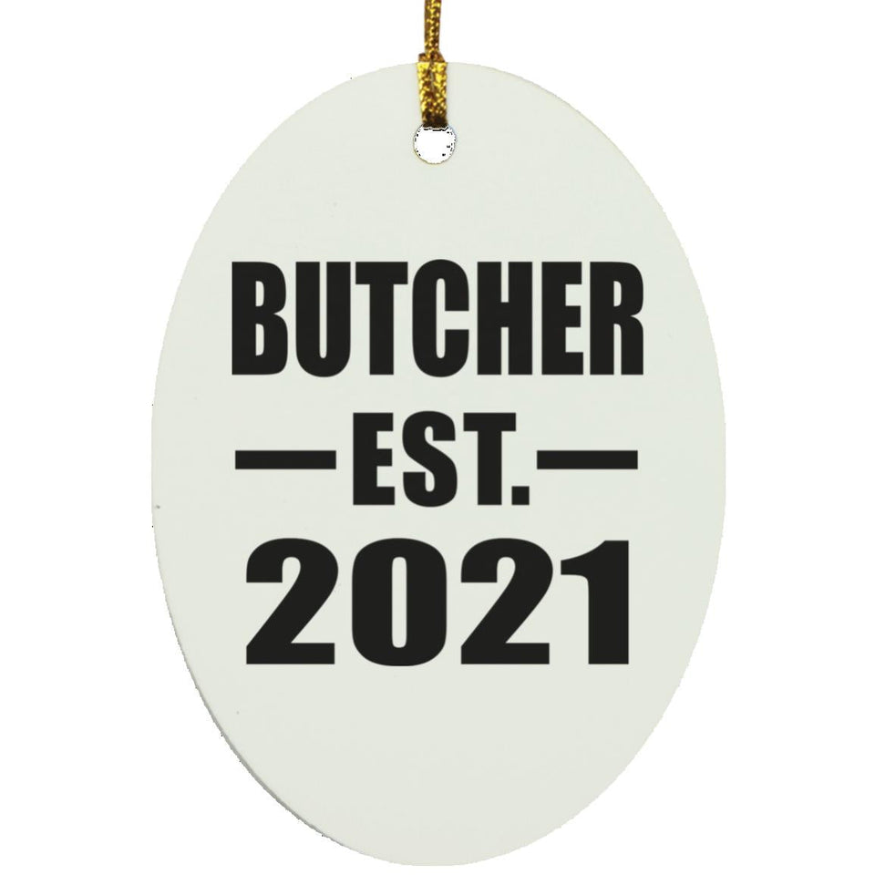 Butcher Established EST. 2021 - Oval Ornament
