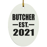 Butcher Established EST. 2021 - Oval Ornament