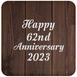 Happy 62nd Anniversary 2023 - Drink Coaster D
