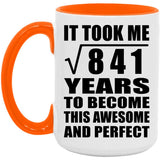 29th Birthday Took Square Root of 841 Years To Awesome - 15oz Accent Mug Orange