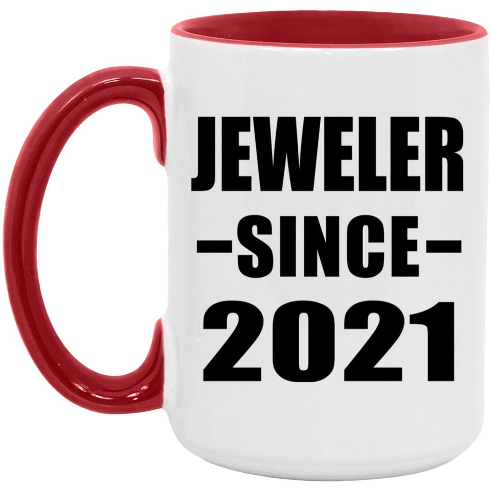 Jeweler Since 2021 - 15oz Accent Mug Red
