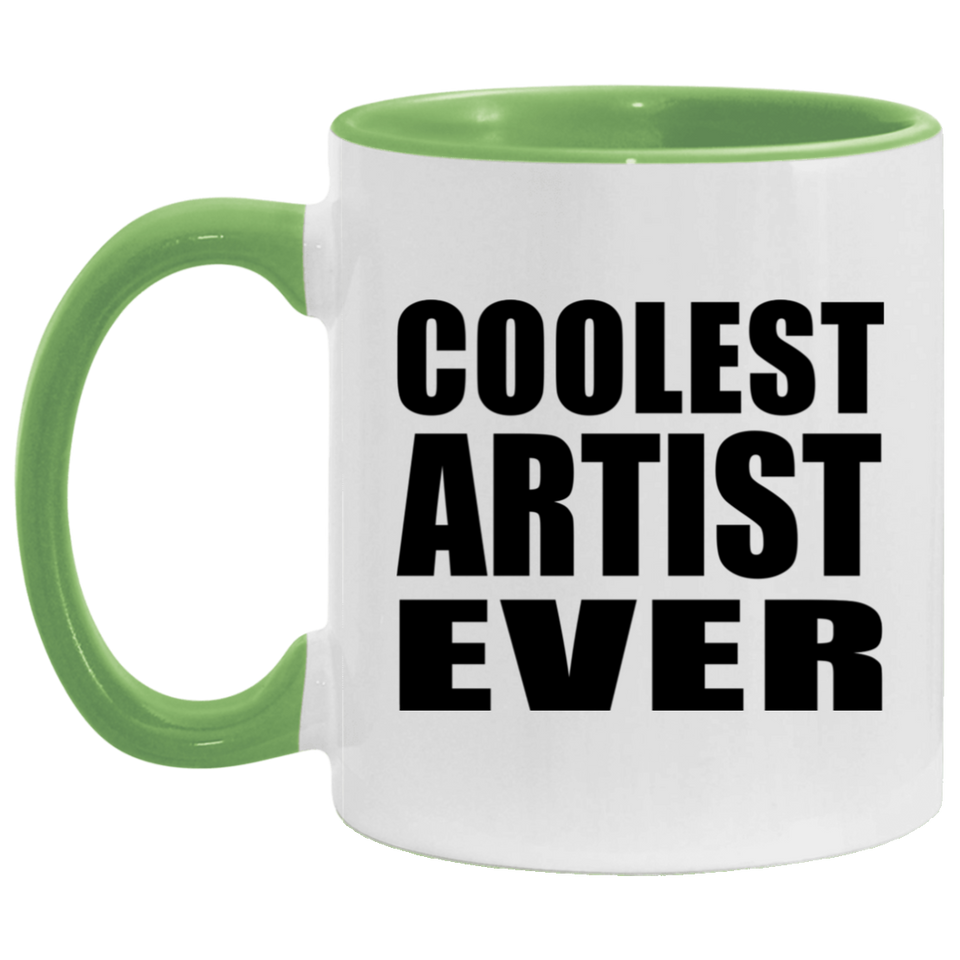 Coolest Artist Ever - 11oz Accent Mug Green