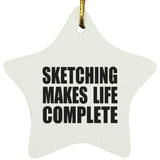 Sketching Makes Life Complete - Star Ornament