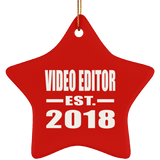 Video Editor Established EST. 2018 - Star Ornament