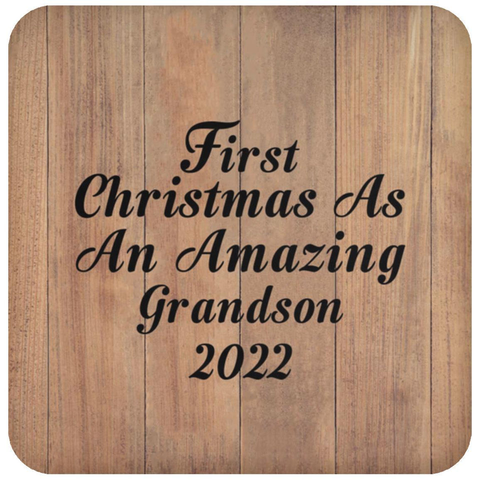 First Christmas As An Amazing Grandson 2022 - Drink Coaster C